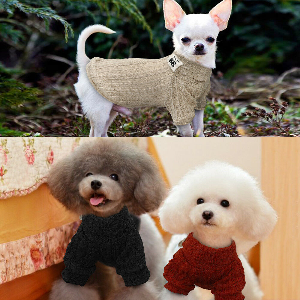 Winter Warm Knitted Turtleneck Sweater for Small Dogs or Cats - BIG FRENCHIES