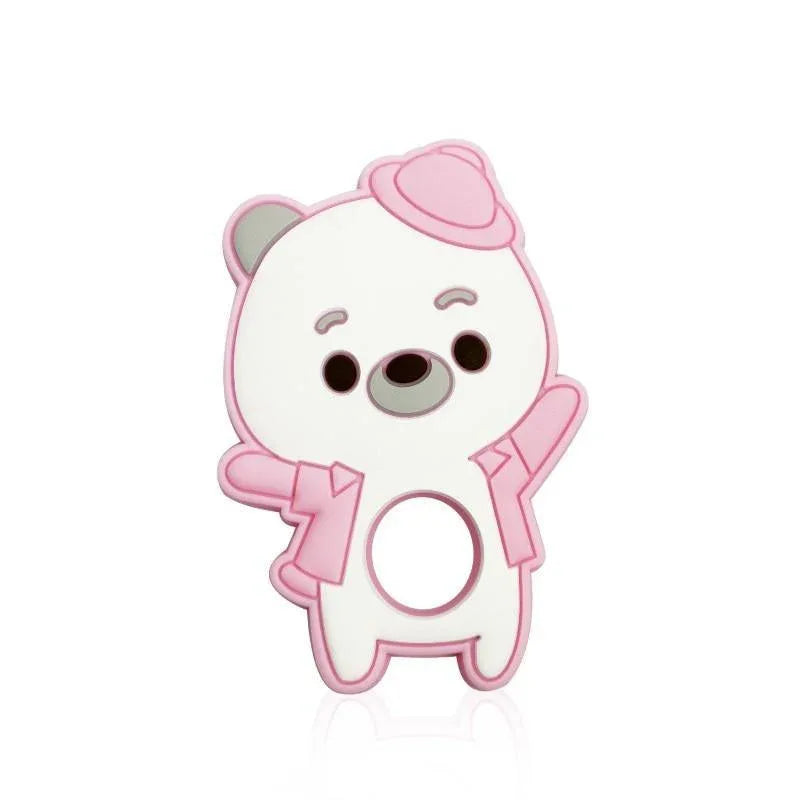 Silicone Bear Baby Teethers Silicone Beads Baby Pacifier Clips Teething Toys Clip Nipple Clasps For Baby Boys And Girls - BIG FRENCHIES