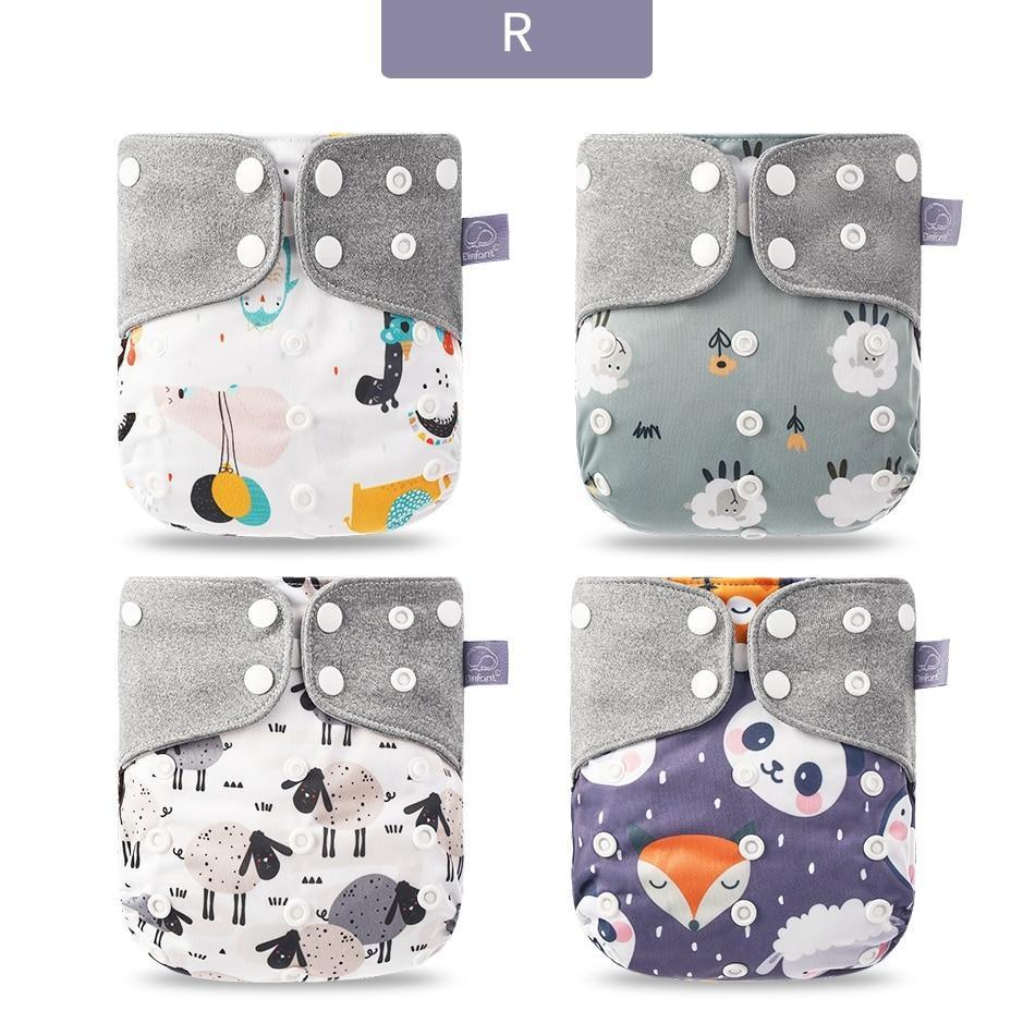 Modern Eco-friendly Diaper New 4pcs/set Washable Coffee Mesh Cloth Diaper Cover Adjustable Nappyies For Kids - BIG FRENCHIES
