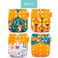 4PCS/SET Washable Eco-friendly Diaper Ecological Adjustable Nappy Reusable Cloth Diapers Set For Baby and Kids - BIG FRENCHIES