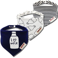 3PCS Comfortable Waterproof Organic Cotton Baby Burp Cloth Bandanna Scarf Bibs For Newborn Baby Boy And Girl - BIG FRENCHIES