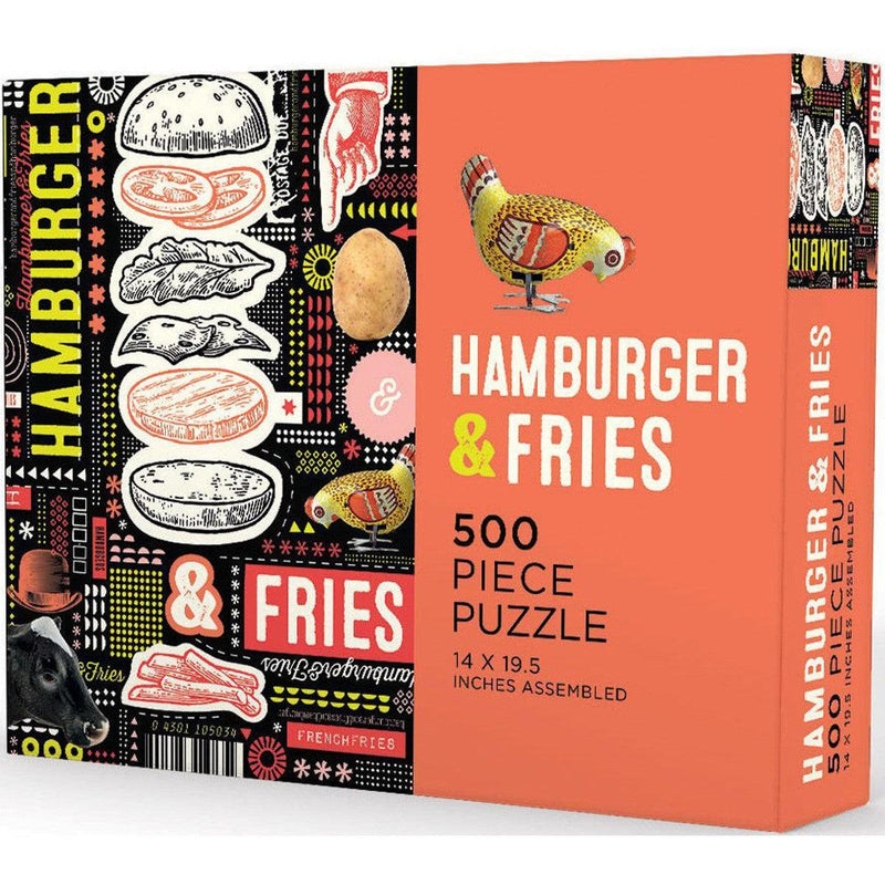 Hamburger & Fries 500 Piece Jigsaw Puzzle Gibbs Smith - BIG FRENCHIES