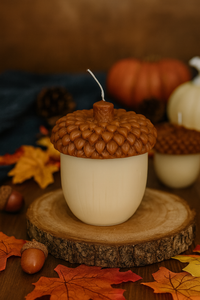 Handmade Acorn Candle – Rustic Fall Decor