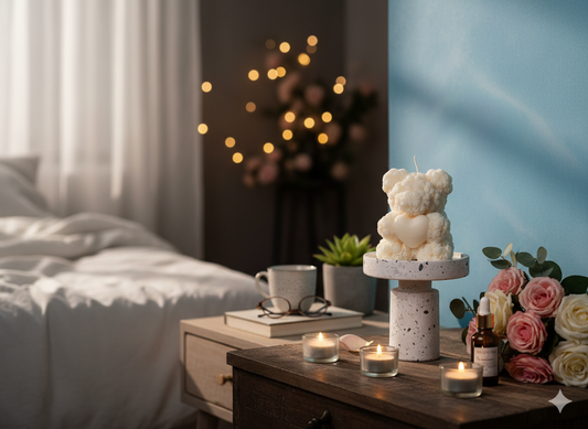 Rose Bear Candle | Sculptural Soy Wax Gift