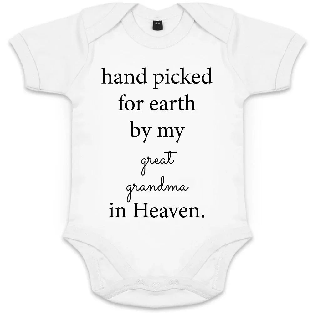 Hand picked for earth by my great grandma in heaven Organic Baby Onesie - BIG FRENCHIES