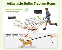 Hands Free Dog Leash Dual Bungee Adjustable Waist Belt Running Walking