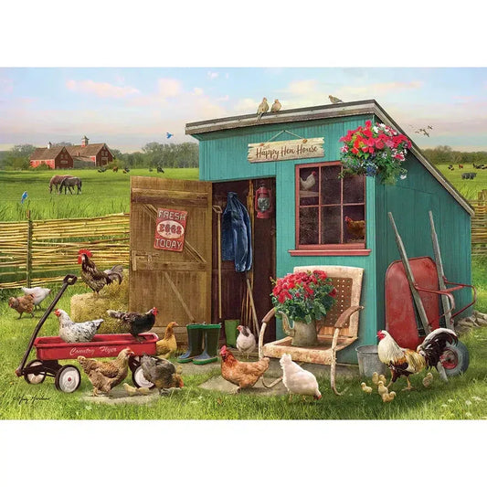Happy Hens 35 Piece Tray Jigsaw Puzzle Cobble Hill - BIG FRENCHIES