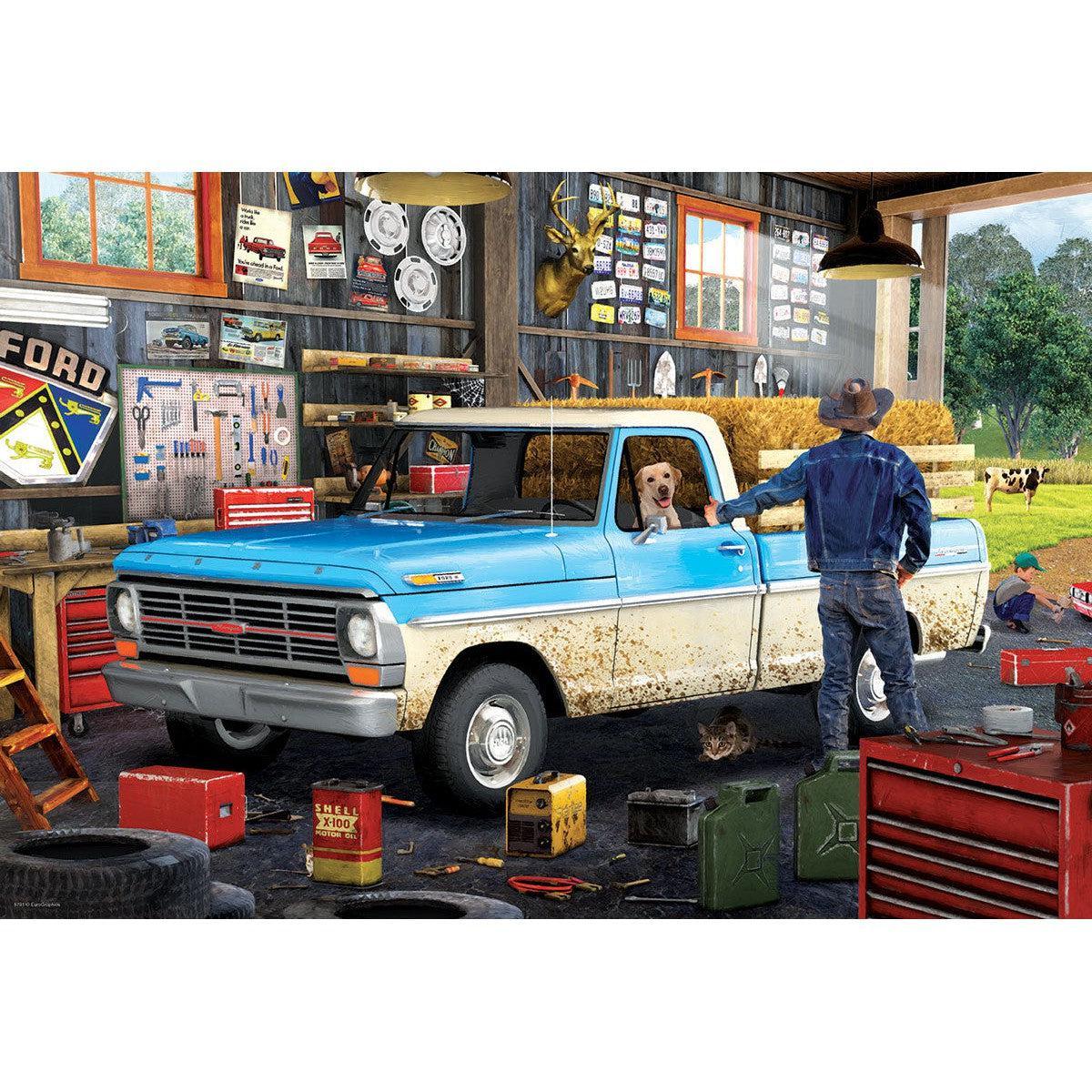 Hard Day's Work Ford Pickup Truck 550 Piece Jigsaw Puzzle in Tin Eurographics - BIG FRENCHIES