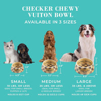 Haute Diggity Dog Chewy Vuiton Dog Bowl Set | BPA-Free, Non-Skid (2-Pack) - BIG FRENCHIES