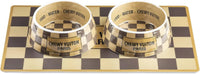 Haute Diggity Dog Chewy Vuiton Dog Bowl Set | BPA-Free, Non-Skid (2-Pack) - BIG FRENCHIES