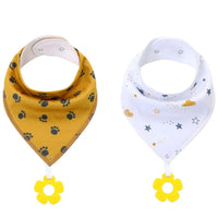 100% Organic Cotton Super Absorbent And Soft Unisex Baby Bandana Drool Bibs And Teething Toys For Newborn - BIG FRENCHIES