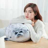 Angry Blob Seal Pillow – Cute 3D Chubby Sea Lion Plush Toy Gift