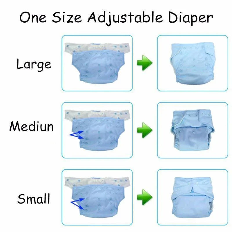 1Pcs Reusable Cloth Diaper Adjustable Baby Nappies Washable Nappy Durable Baby Diaper - BIG FRENCHIES
