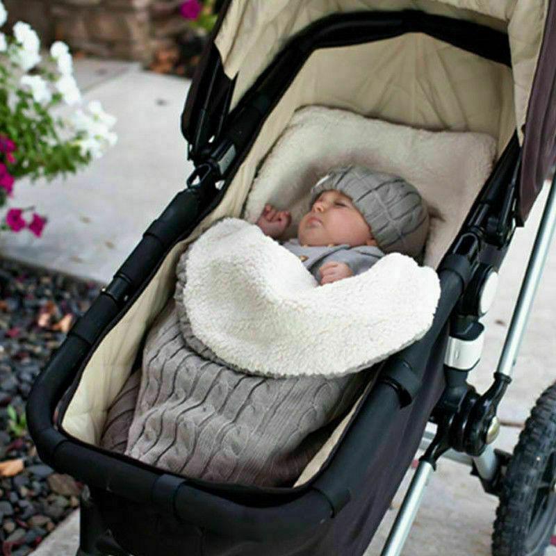 Warm Baby Blanket Knitted Newborn Swaddle Wrap Soft Sleeping Bag Footmuff Cotton Envelope For Stroller Accessories For Baby - BIG FRENCHIES