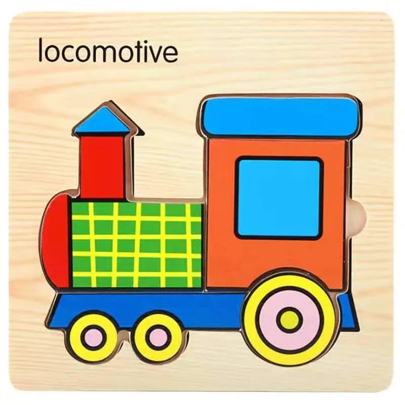 3D Wooden Children Interesting Puzzle Toys With Animals and Cars Exellent Puzzles Intelligence Kids Early Educational Toys For Children - BIG FRENCHIES