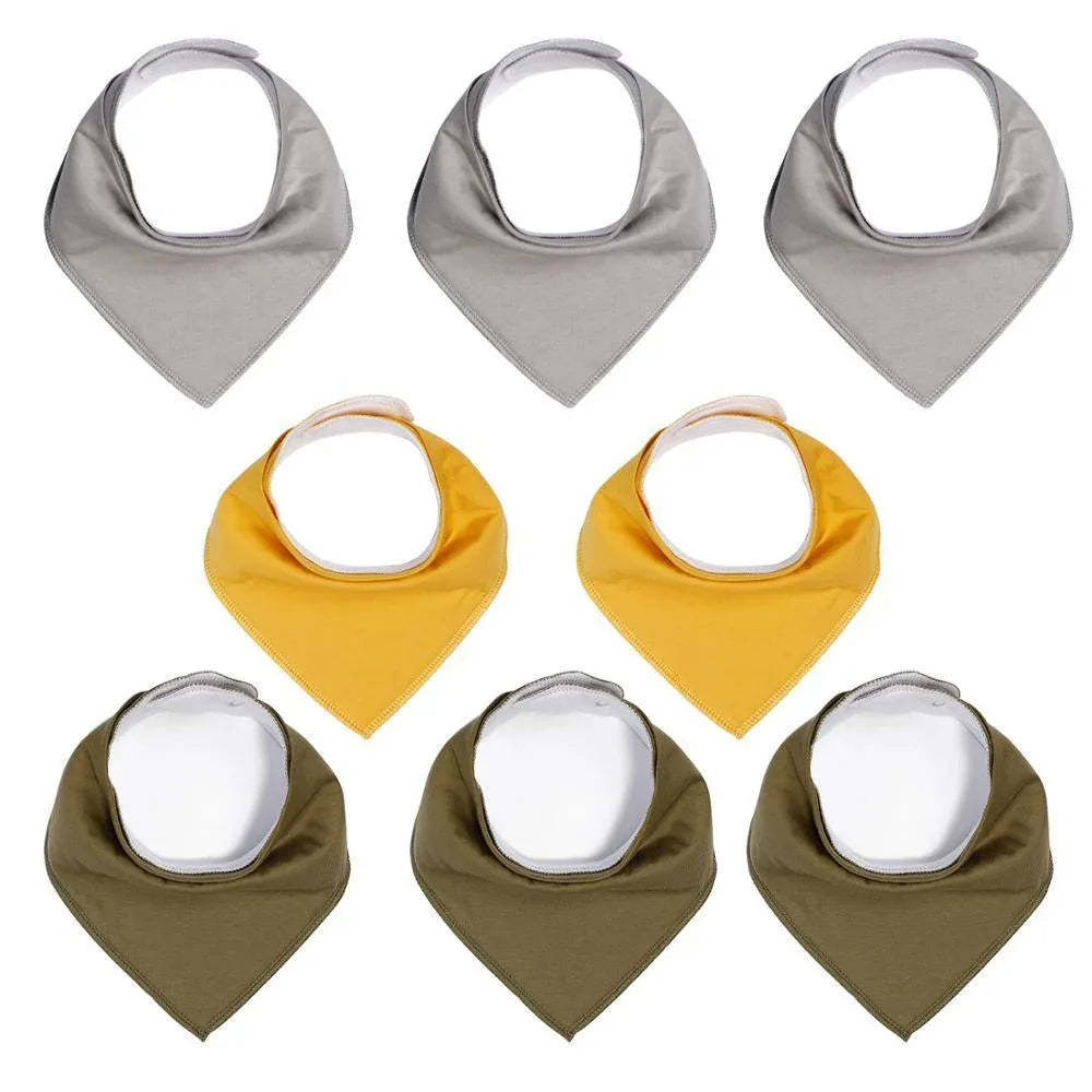8PCS/SET Pack Baby Bandana Organic Absorbent Soft Cotton Drool Bibsfor Teething And Feeding Bib For Baby and Kids Feeding - BIG FRENCHIES
