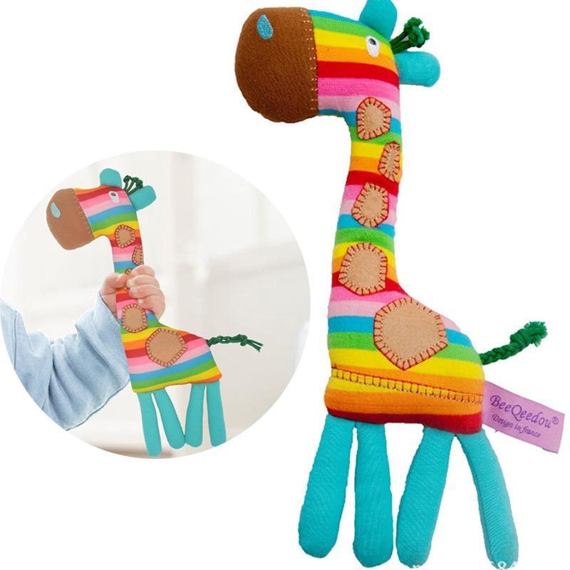 Modern Baby Development Giraffe Animal Hand Bells Rattles Handle Toys Stroller Hanging Teether Baby Toys For Kids - BIG FRENCHIES