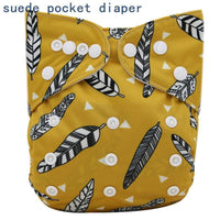 Newborn Cloth Diaper Sewed in Charcoal Bamboo Insert and Suede Pocket Diapers Waterproof Baby Nappies Design for Baby - BIG FRENCHIES