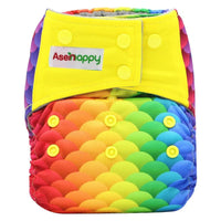 Colorful Modern Baby Cloth Diaper Bamboo Charcoal Nappy All-in-one Diapers sewn 3 Layers Micro fleece Insert Inside Reusable Diaper For Baby and Kids For Unlimited Use - BIG FRENCHIES