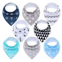 8PCS/SET Pack Baby Bandana Organic Absorbent Soft Cotton Drool Bibsfor Teething And Feeding Bib For Baby and Kids Feeding - BIG FRENCHIES