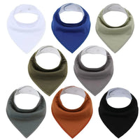 8PCS/SET Comfortable Colorful 100% Organic Cotton Adjustable Snaps Bandana Saliva Bibs For Baby Boys & Girls Kids - BIG FRENCHIES