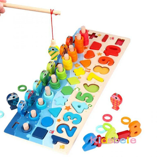 Montessori Math Toys for Toddlers – Wooden Counting & Fishing Game - BIG FRENCHIES