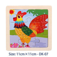 38 Style Cartoon Wooden Puzzle Children Animal/ Vehicle Toy For 2-6 Year Baby Early Educational Toys for Kids - BIG FRENCHIES