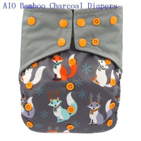 Newborn Cloth Diaper Sewed in Charcoal Bamboo Insert and Suede Pocket Diapers Waterproof Baby Nappies Design for Baby - BIG FRENCHIES