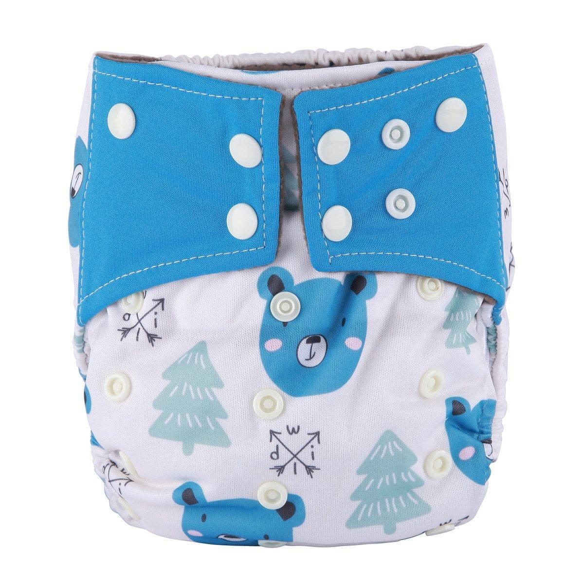 Luxury Charcoal Bamboo Baby Cloth Diaper Nappy Washable Reusable Double Gusset Square Tabs Nappies for Baby and Kids - BIG FRENCHIES