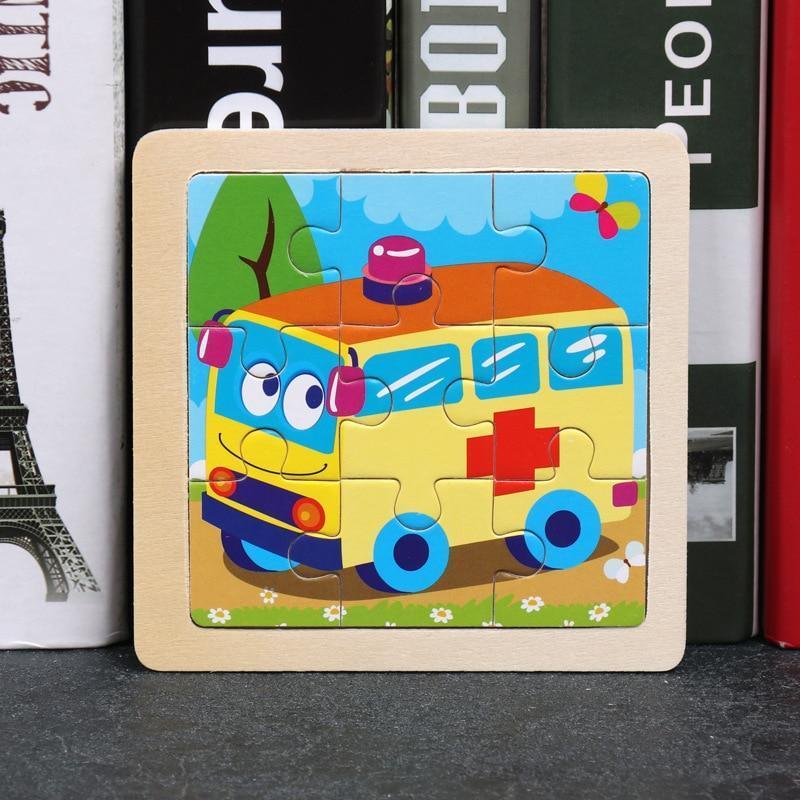 Wood Puzzles Children Adults Vehicle Puzzles Wooden Toys Learning Education Environmental Assemble Toy Educational Games For Baby and Kids - BIG FRENCHIES