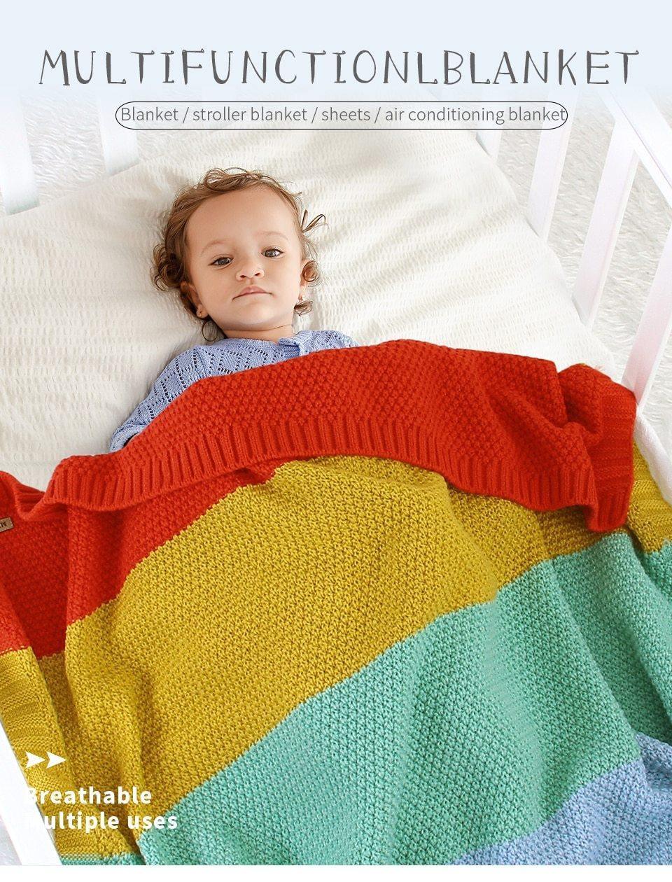 Baby Blankets Knitted Swaddle Wrap Envelopes for Stroller Bedding Blankets for Infants Soft Warm Sleep Covers Blanket for Kids - BIG FRENCHIES