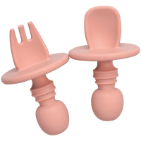 Big Baby Feeding Unique Spoon And Fork Set  Soft Silicone Feeding  Flatware  Safe Training Spoon For Baby Girls And Boys