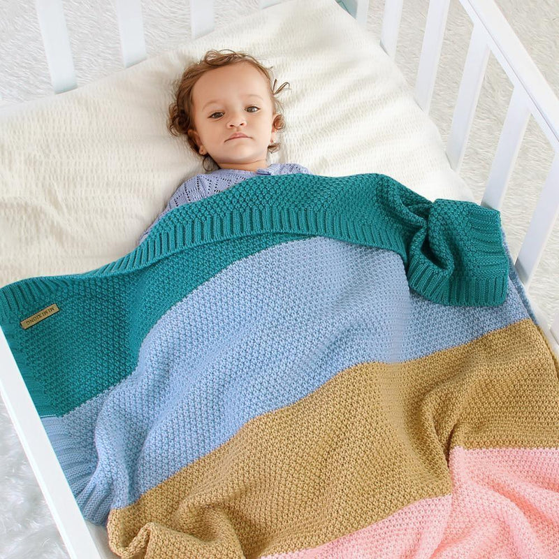 Baby Blankets Knitted Swaddle Wrap Envelopes for Stroller Bedding Blankets for Infants Soft Warm Sleep Covers Blanket for Kids - BIG FRENCHIES