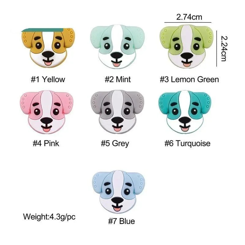 5PCS/SET Silicone Animal Beads BPA Free Baby Teething Beads Toy For Pacifier Clips New Born Silicone Rodent Tiny Rod Baby Teether For Baby Kids - BIG FRENCHIES