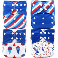 4PCS Set Diaper Cover Washable Diaper Eco-friendly Ecological Adjustable Baby Nappy Reusable Cloth Diapers In Printed Design For Baby and Kids - BIG FRENCHIES
