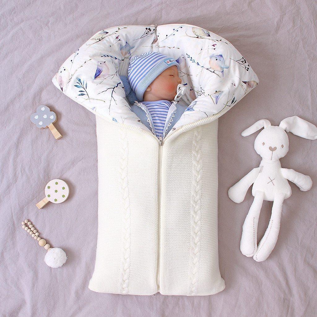 Newborn Infant Baby Knit Sleep Bag Stroller Envelope Blanket Winter Warm Swaddle Wrap Sleeping Bag For Babies - BIG FRENCHIES