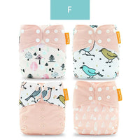 4pcs/set Washable Eco-Friendly Cloth Diaper Cover Adjustable Nappy Cloth Diapers Cloth Nappy For Baby Boys and Grils Baby - BIG FRENCHIES
