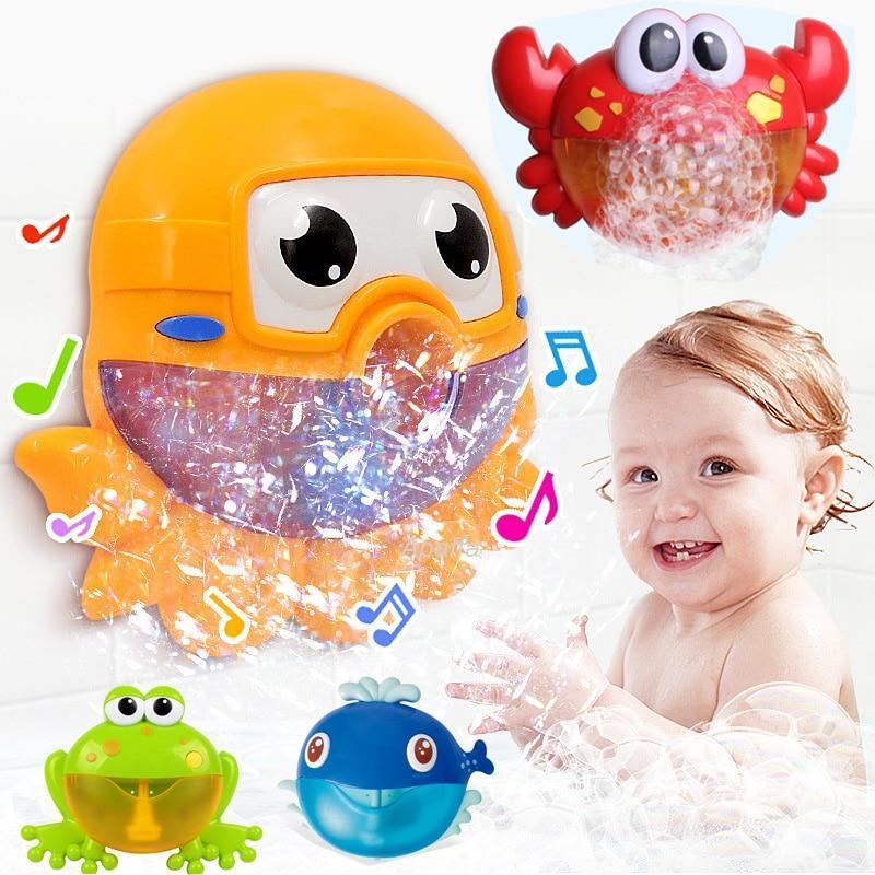Baby Bath Toys Bubble Machine Crabs Frog Music Kids Bath Toy Bathtub Soap Automatic Bubble Maker - BIG FRENCHIES