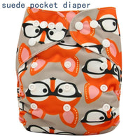 Newborn Cloth Diaper Sewed in Charcoal Bamboo Insert and Suede Pocket Diapers Waterproof Baby Nappies Design for Baby - BIG FRENCHIES