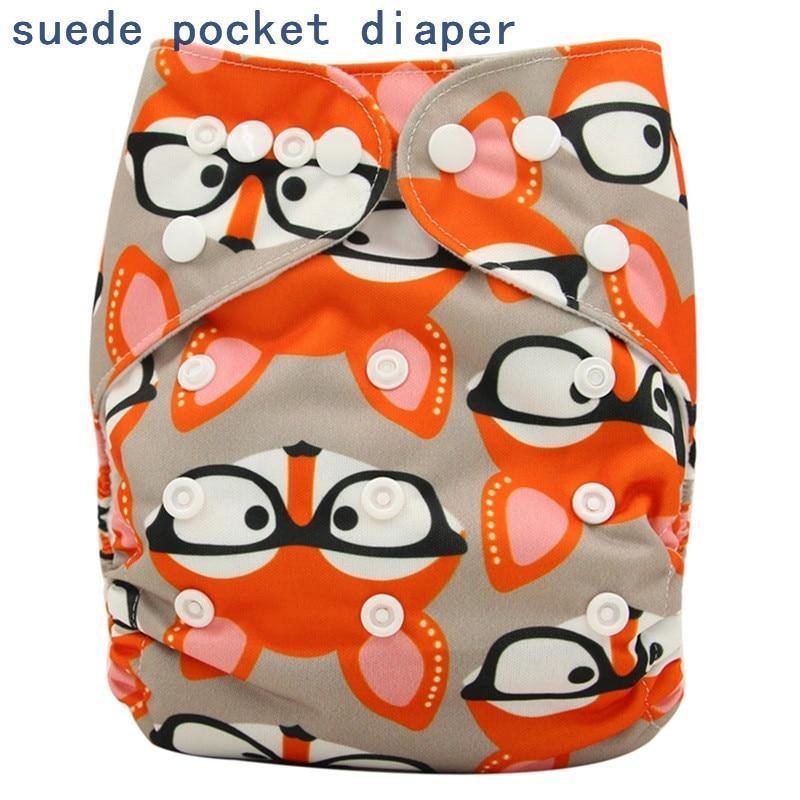 Newborn Cloth Diaper Sewed in Charcoal Bamboo Insert and Suede Pocket Diapers Waterproof Baby Nappies Design for Baby - BIG FRENCHIES