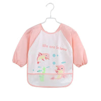 Cute Cartoon Print Baby Waterproof Long Sleeve Apron Children Feeding Smock Bib Baby Accessories - BIG FRENCHIES