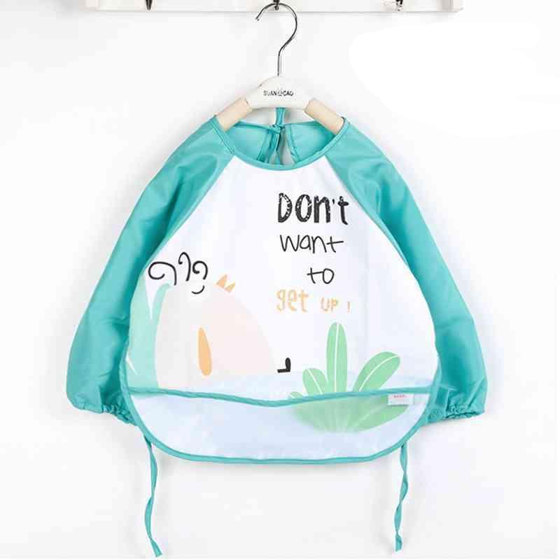 Cute Cartoon Print Baby Waterproof Long Sleeve Apron Children Feeding Smock Bib Baby Accessories - BIG FRENCHIES