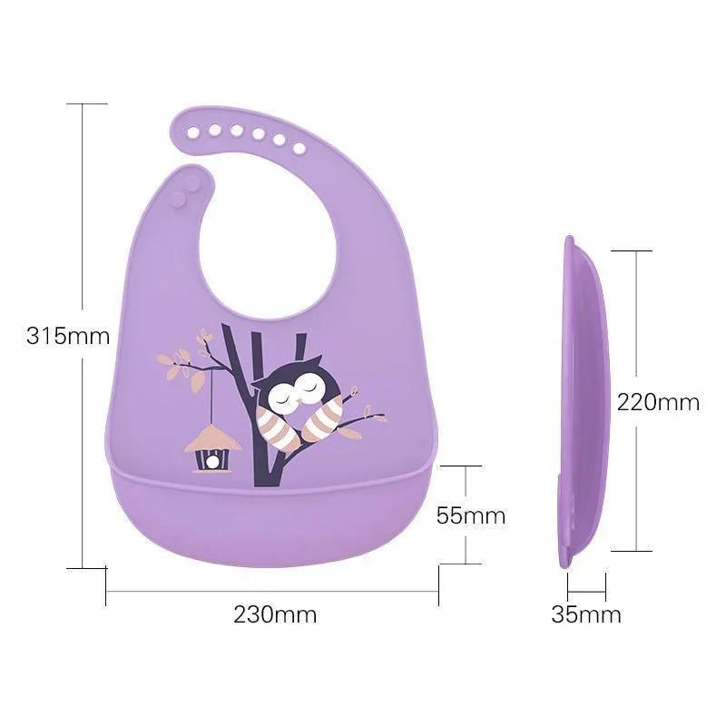Silicone Baby Bibs waterproof Baby Saliva Towel Animal Adjustable Cloths Bandana Soft Feeding Cartoon Bib For Kids - BIG FRENCHIES