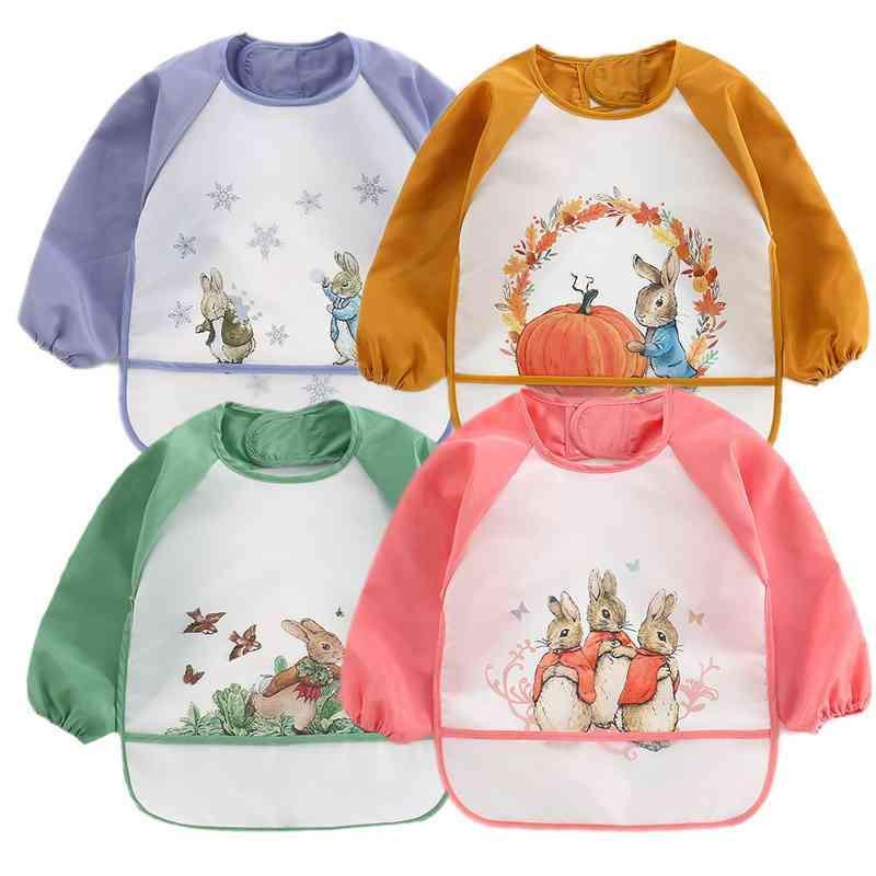 Cute Cartoon Print Baby Waterproof Long Sleeve Apron Children Feeding Smock Bib Baby Accessories - BIG FRENCHIES