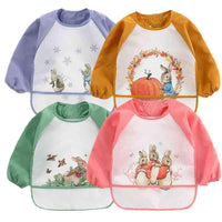 Cute Cartoon Print Baby Waterproof Long Sleeve Apron Children Feeding Smock Bib Baby Accessories - BIG FRENCHIES