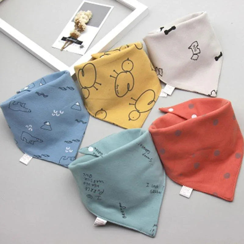 Fashion Modern 5PCS/SET Baby Triangle Double Cotton Bandana Feeding Bibs For Baby Boys/ Girls Baby Kids - BIG FRENCHIES