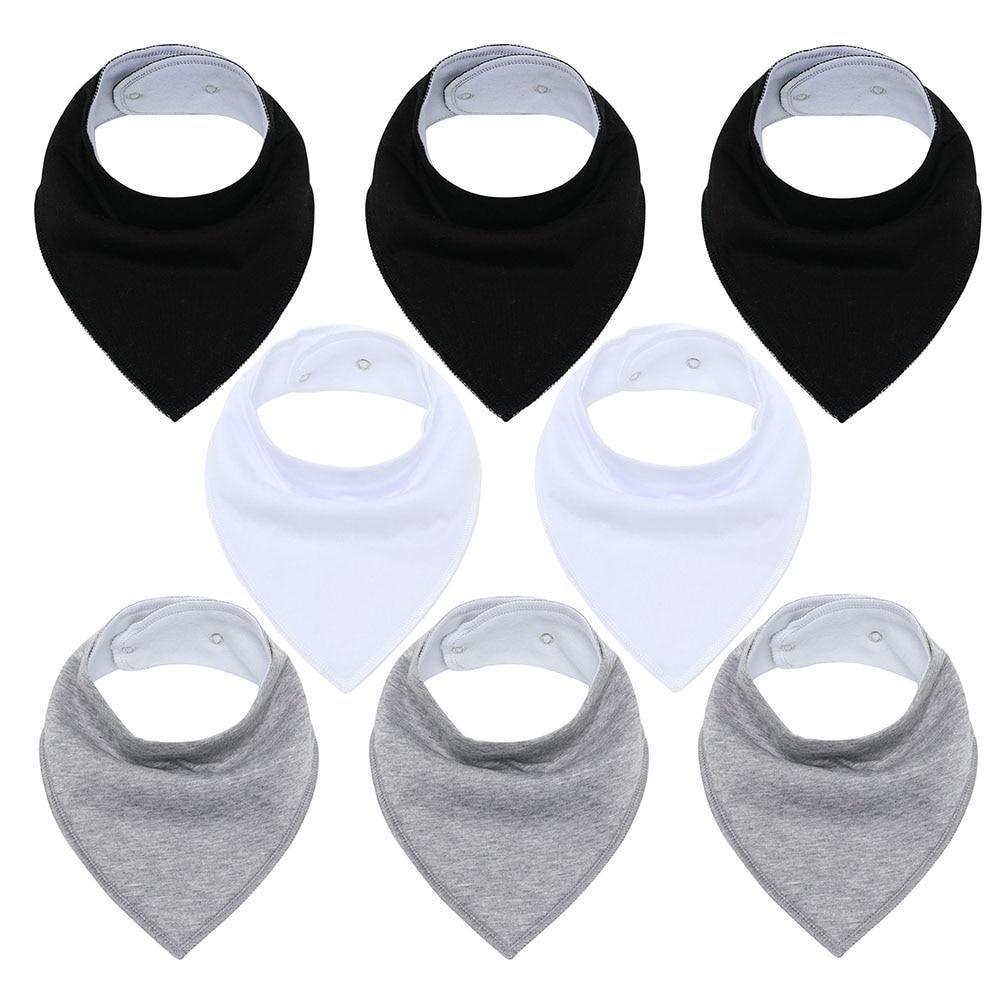 8PCS/SET Pack Baby Bandana Organic Absorbent Soft Cotton Drool Bibsfor Teething And Feeding Bib For Baby and Kids Feeding - BIG FRENCHIES