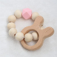 Modern Baby Silicone Wooden Nursing Bracelets Wood Teether Silicone Beads Teething Wood Rattles Toys for Baby - BIG FRENCHIES