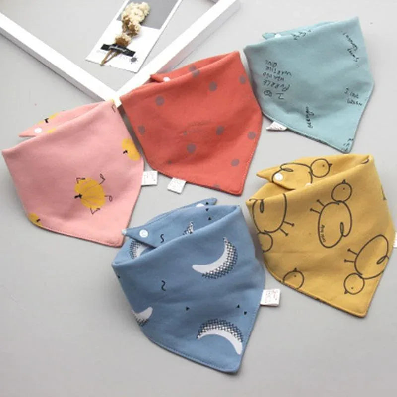 Fashion Modern 5PCS/SET Baby Triangle Double Cotton Bandana Feeding Bibs For Baby Boys/ Girls Baby Kids - BIG FRENCHIES