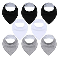 8PCS/SET Comfortable Colorful 100% Organic Cotton Adjustable Snaps Bandana Saliva Bibs For Baby Boys & Girls Kids - BIG FRENCHIES